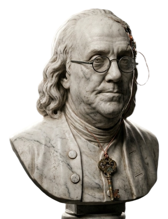 Marble bust with brass circuitry, header image for the WATAG case study